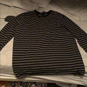 H&M Long Sleeve Black & Grey Striped Shirt